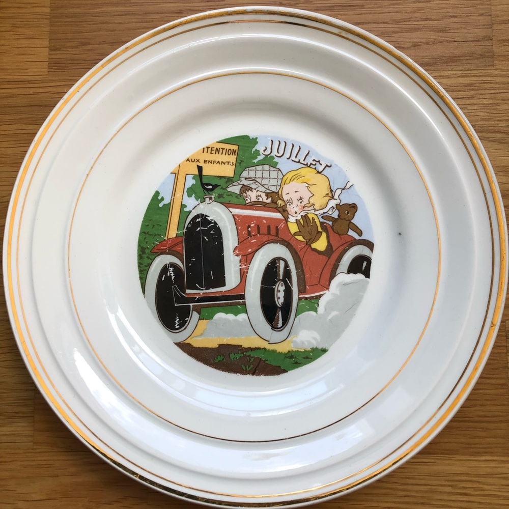 Set of 10 Ceranord France Semi Porcelain Months of the Year Dessert Plates AS IS